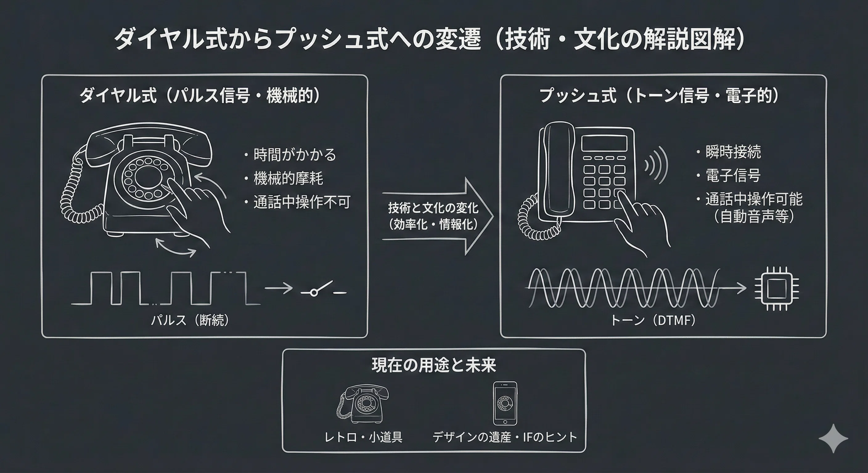 t67 ダイヤル式からプッシュ式へ：電話の進化が語る技術と文化の変遷