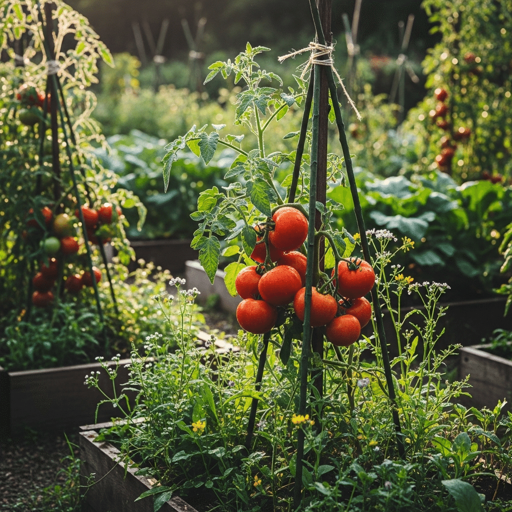 家庭菜園で育てたトマト