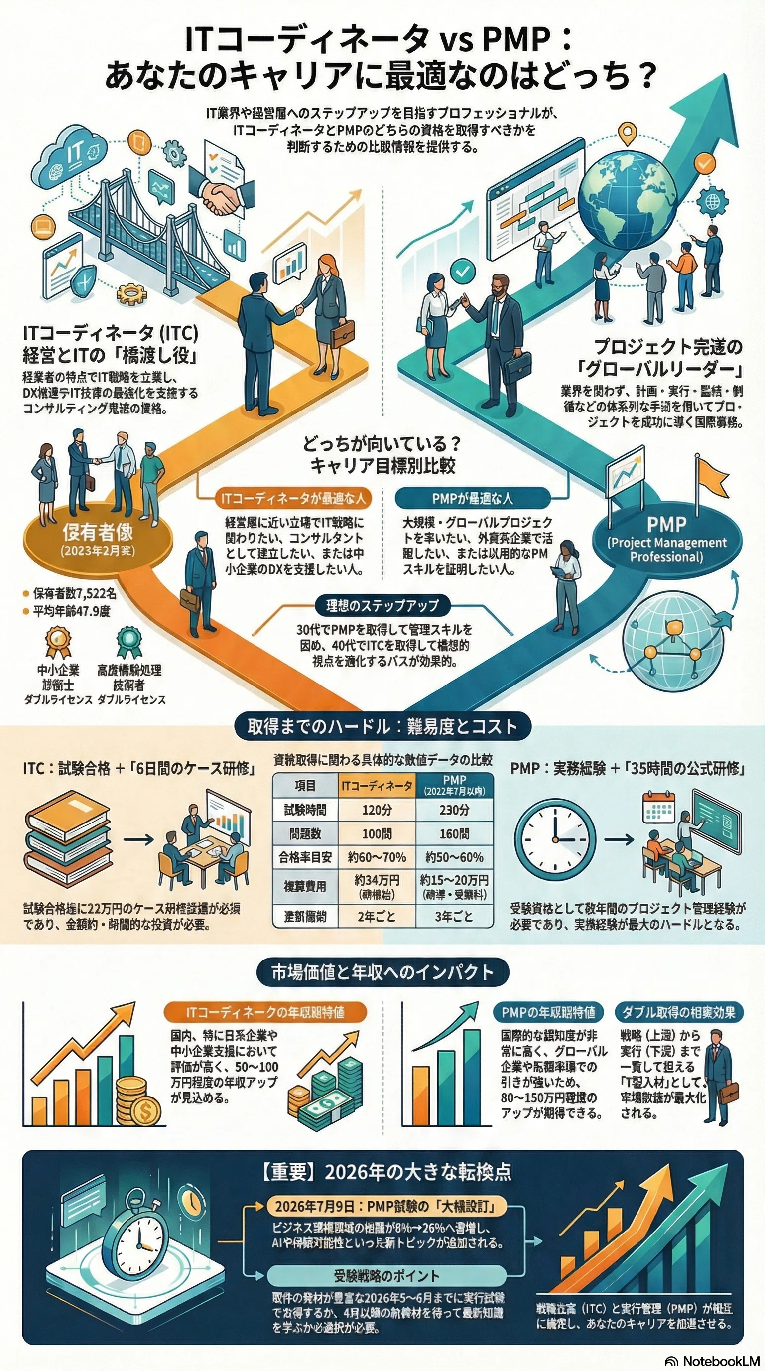 徹底比較】ITコーディネータとPMPはどちらが優秀？選び方のポイント7選