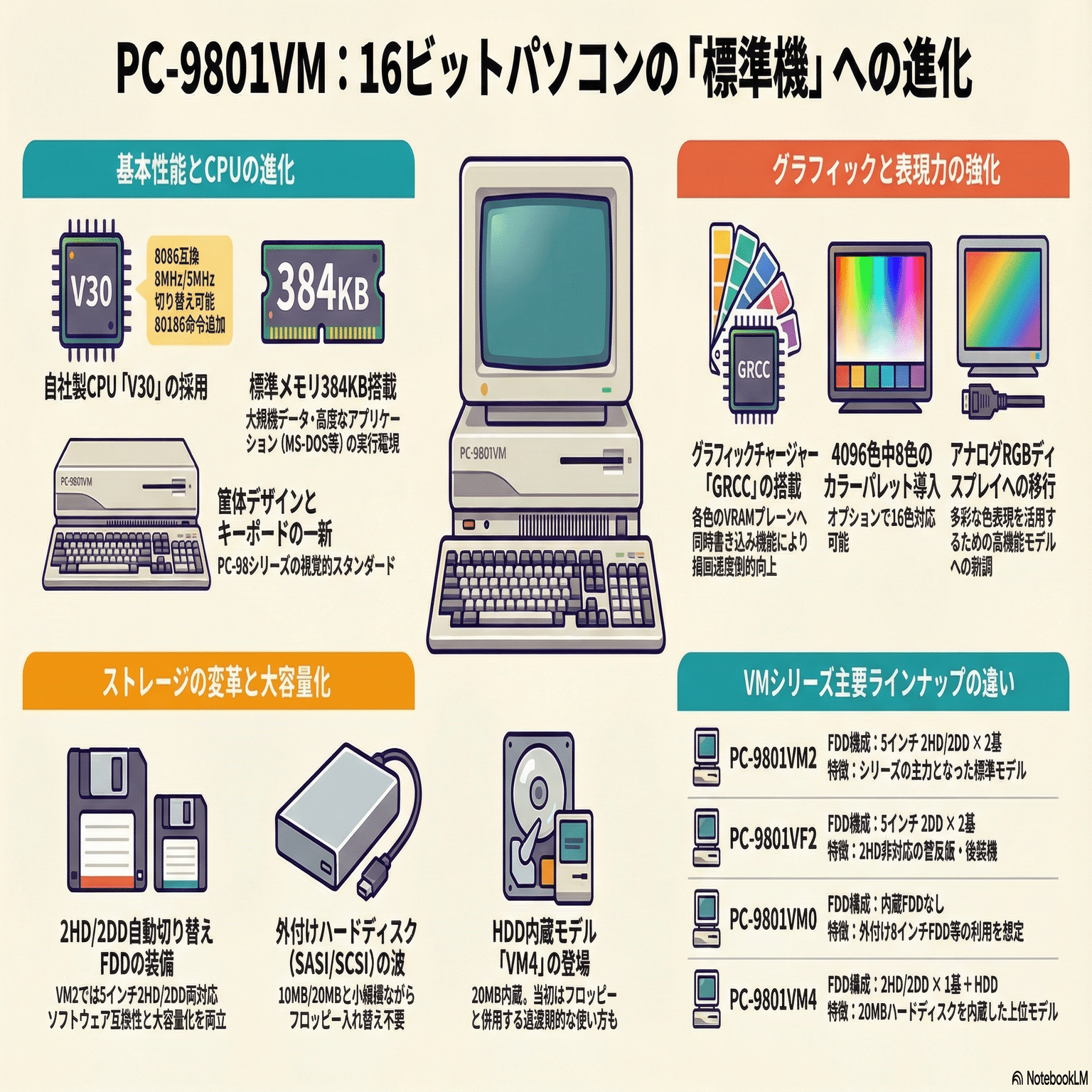 PC-9801VM - 98の標準機とも呼ばれた名機｜kzn