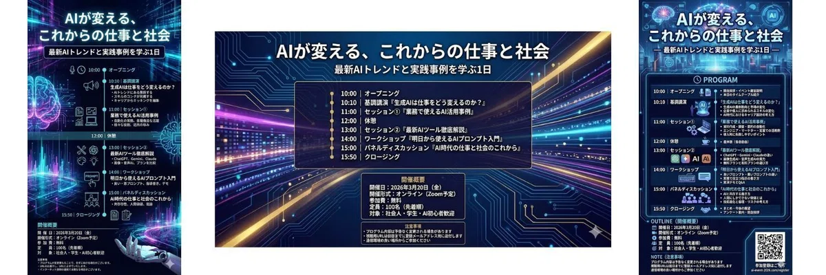 Geminiのデザイン生成で生成されたポスター（最低限のプロンプト）