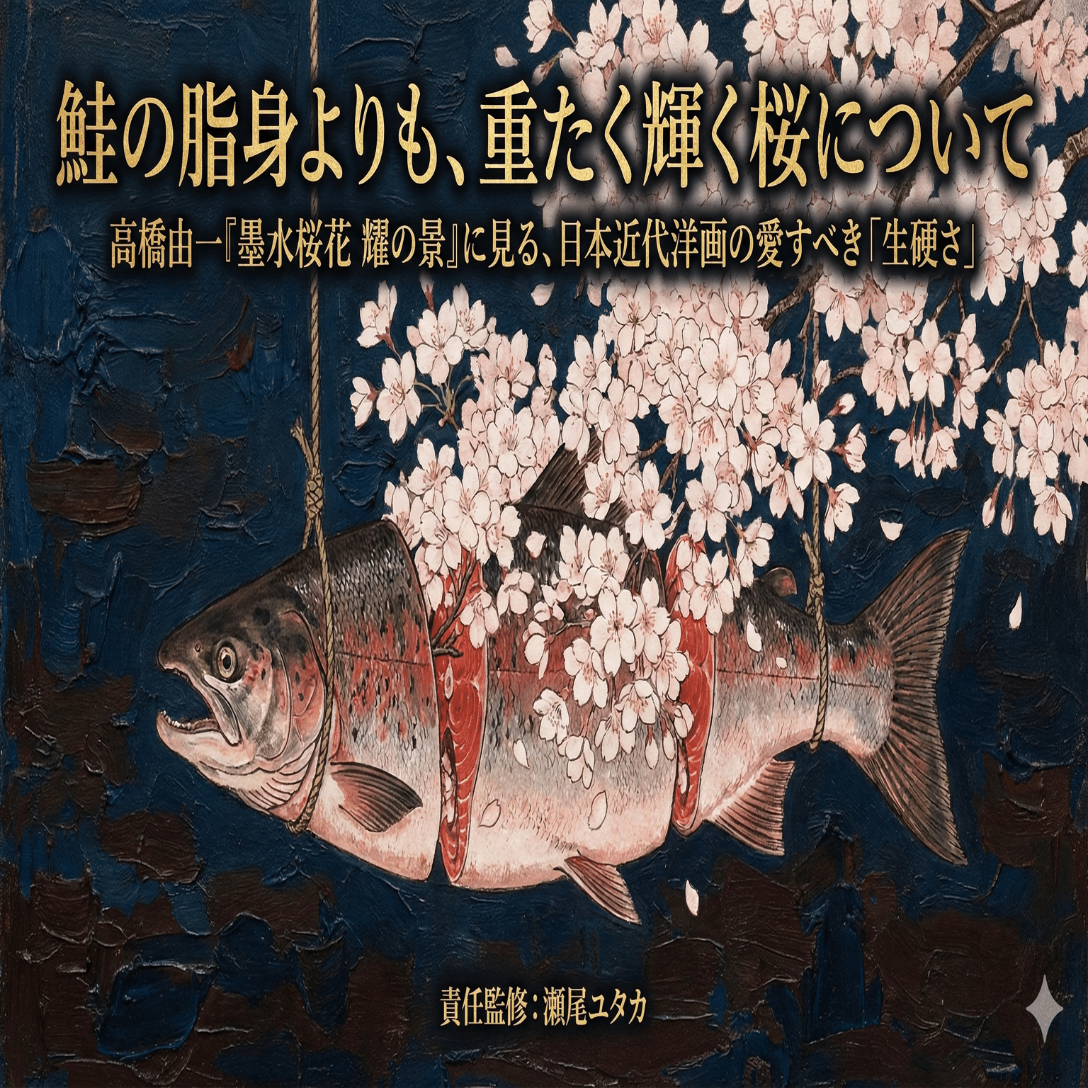 鮭の脂身よりも、重たく輝く桜について：高橋由一『墨水桜花輝耀の景
