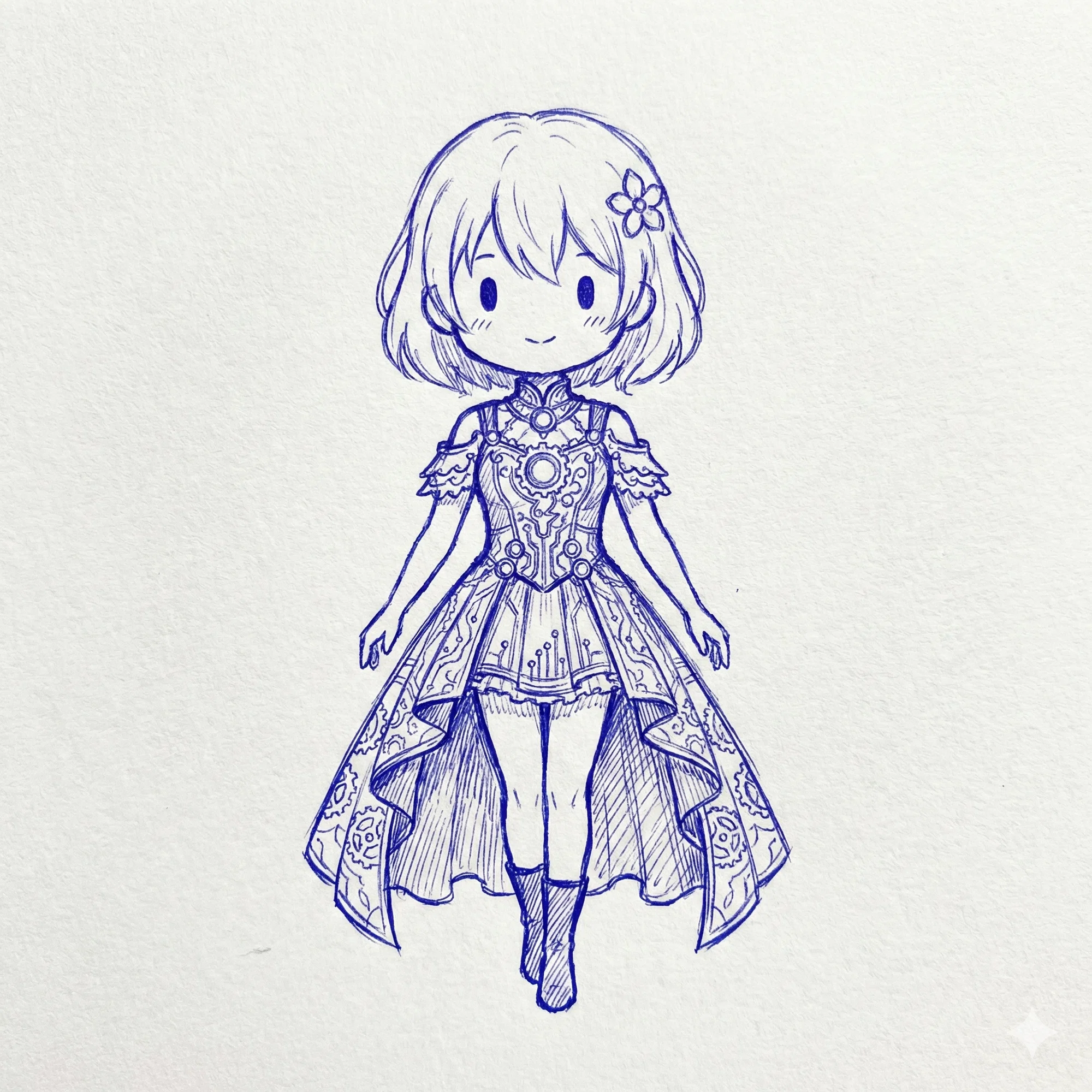 Gemini×NanoBananaPro】「うちの子」がボールペン画に！？画像参照
