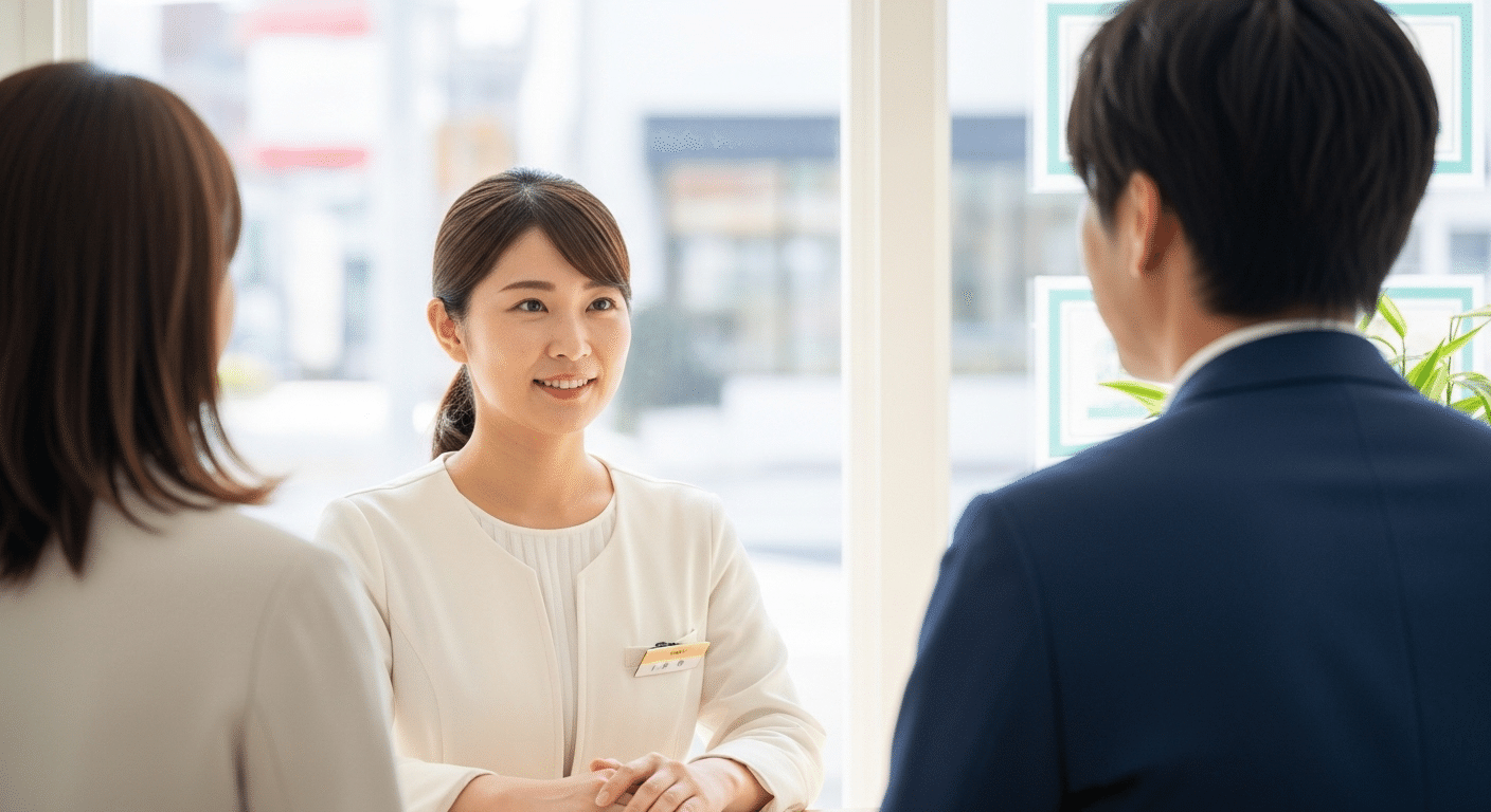 左京区で不動産のことを相談している様子