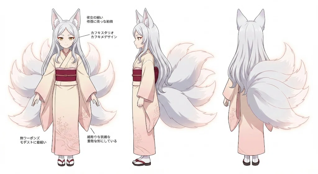 老狐と猫又のヴィジュアルを考えて遊んでみたり｜Malineth