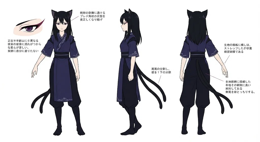 老狐と猫又のヴィジュアルを考えて遊んでみたり｜Malineth