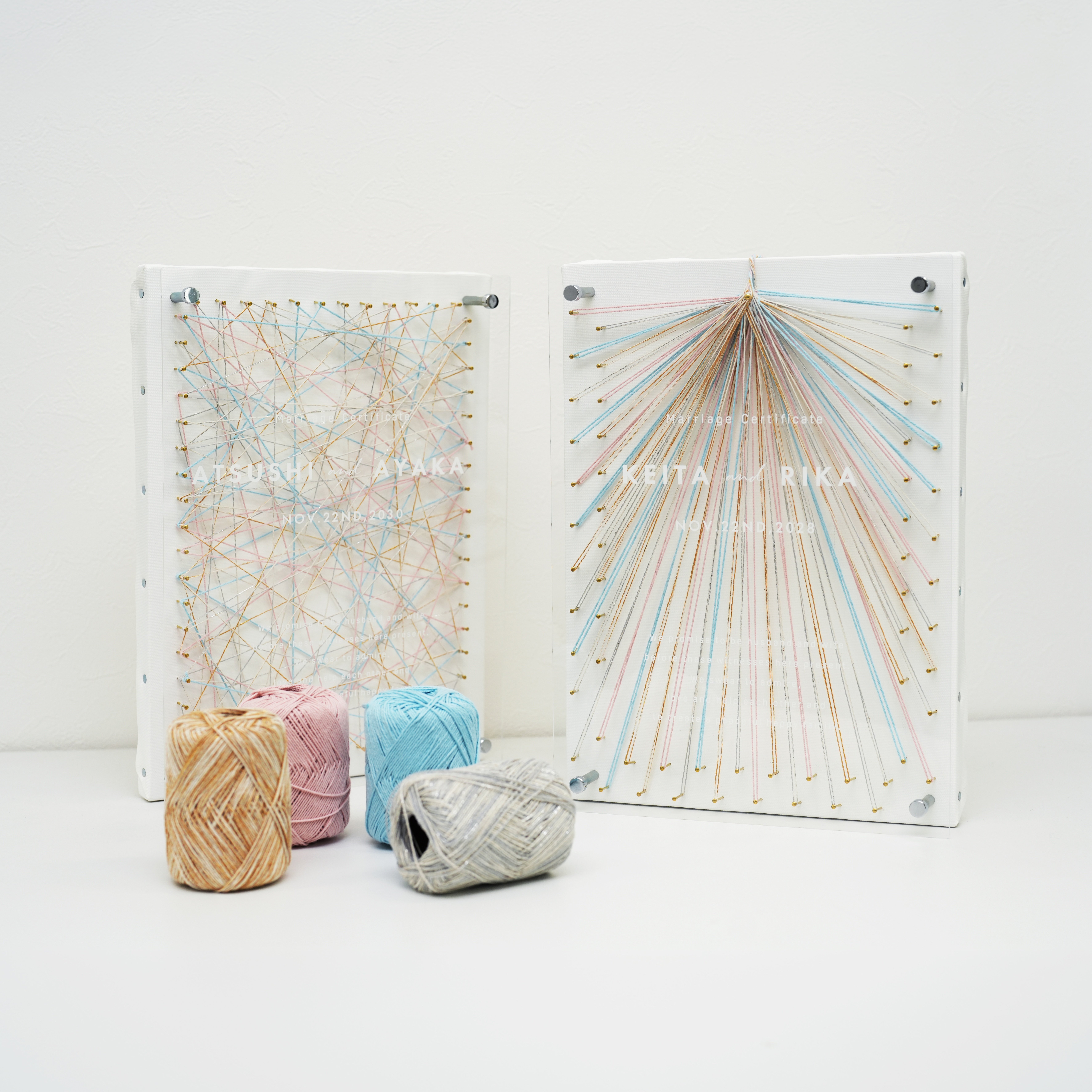 ゲストと紡ぐ、ストリングアート結婚証明書できました｜#アートのある