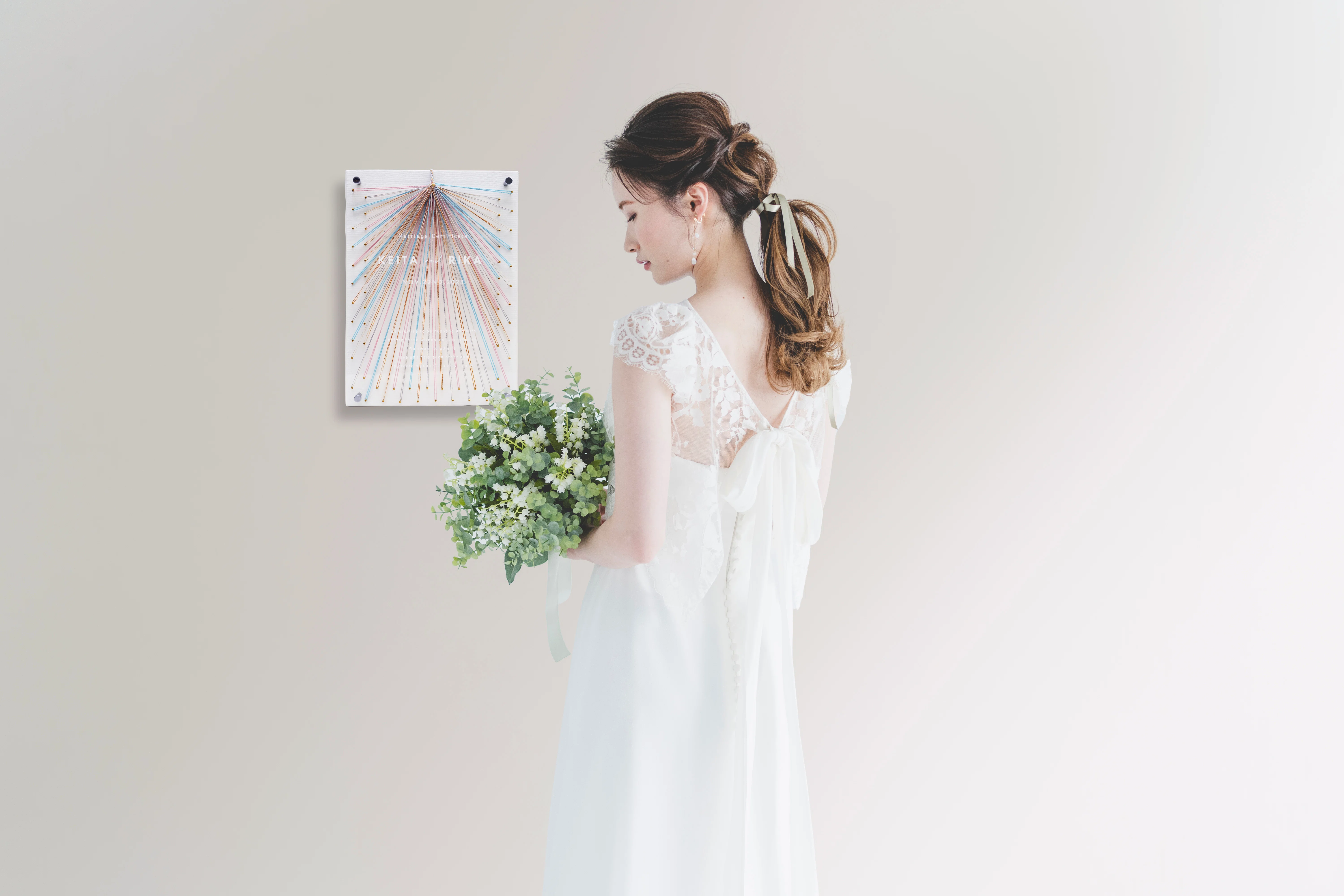 ゲストと紡ぐ、ストリングアート結婚証明書できました｜#アートのある