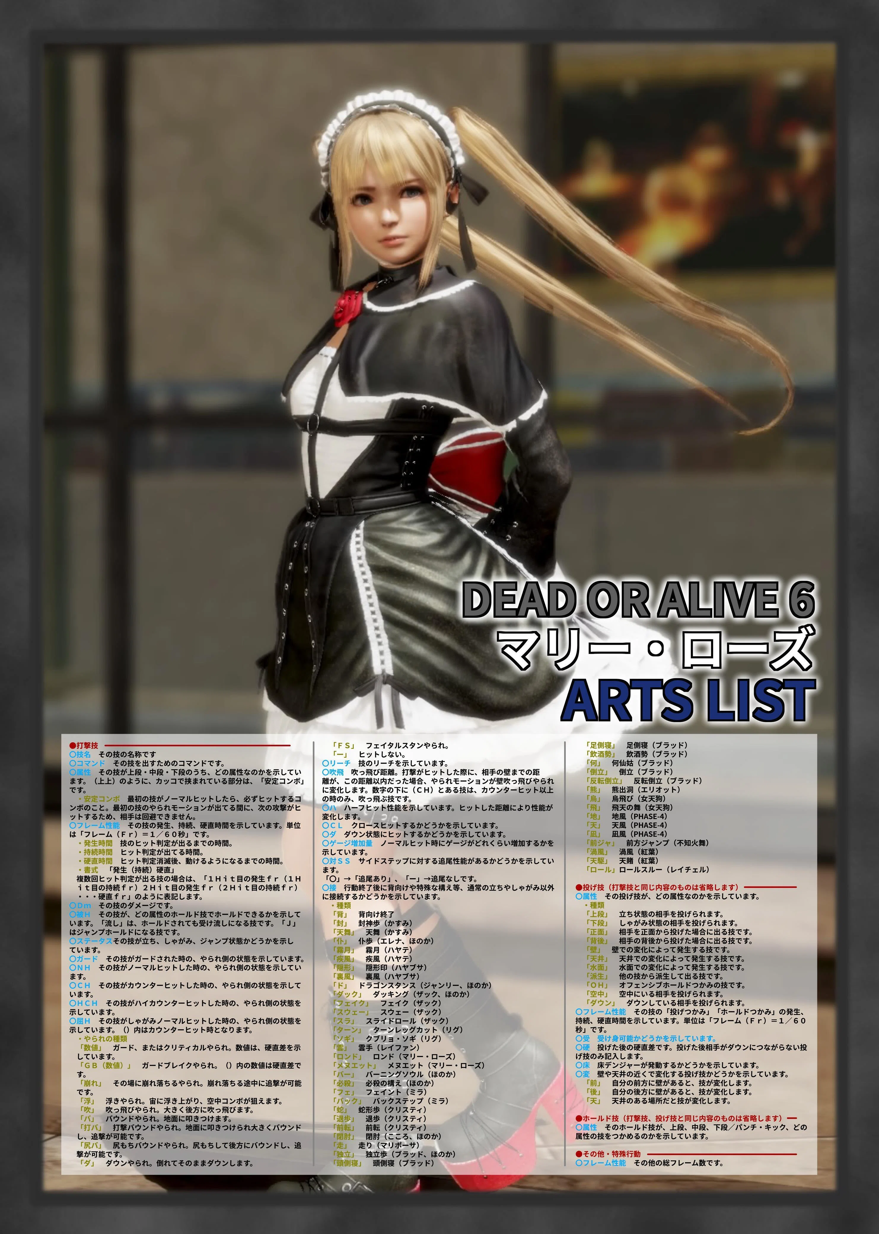 DOA6 マリー・ローズ モーション表｜douten