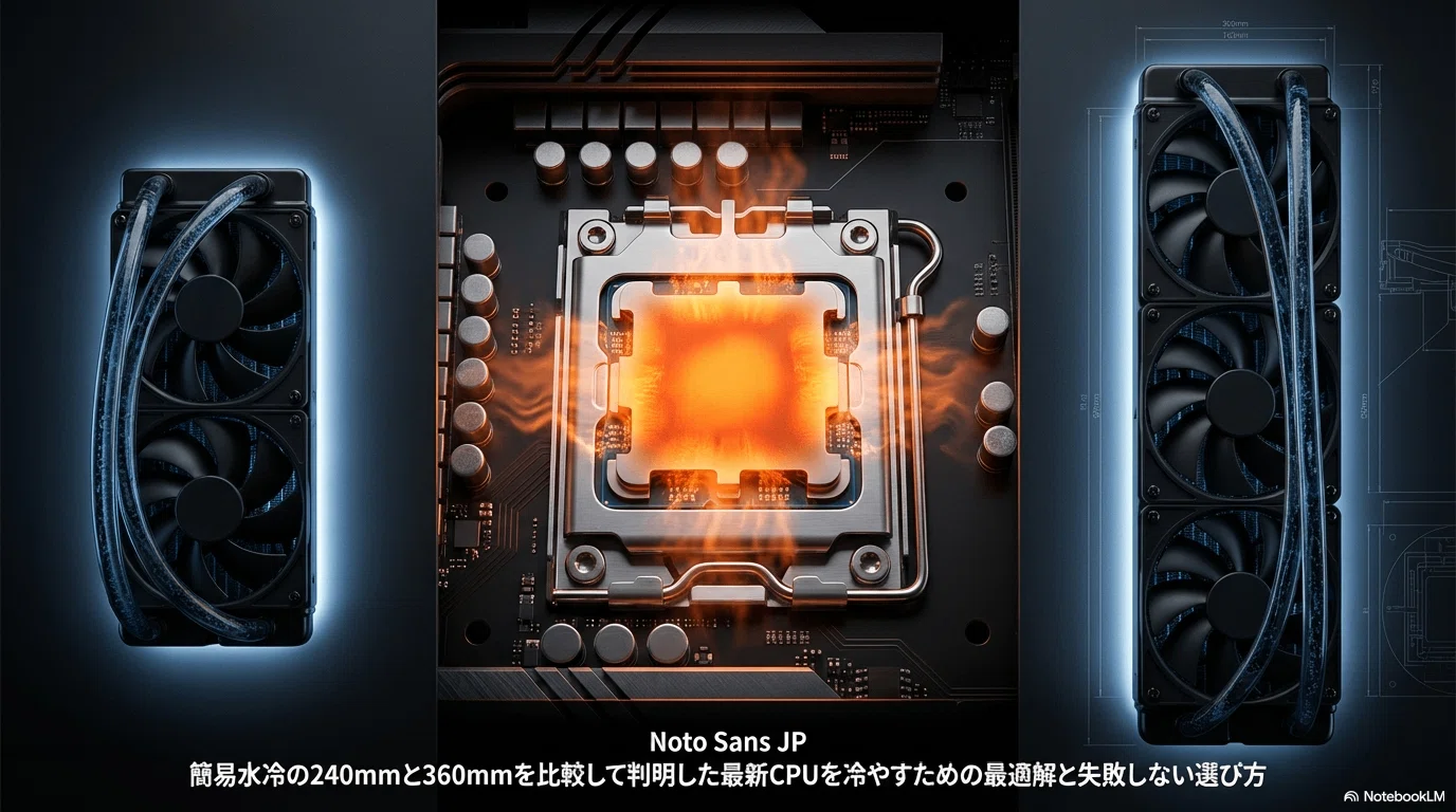 簡易水冷の240mmと360mmを比較して判明した最新CPUを冷やすための最適