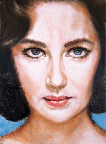 一日一絵（69）Elizabeth Taylor ( 1932 – 2011) British を描く