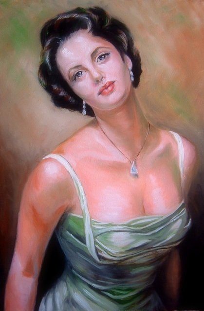一日一絵（69）Elizabeth Taylor ( 1932 – 2011) British を描く