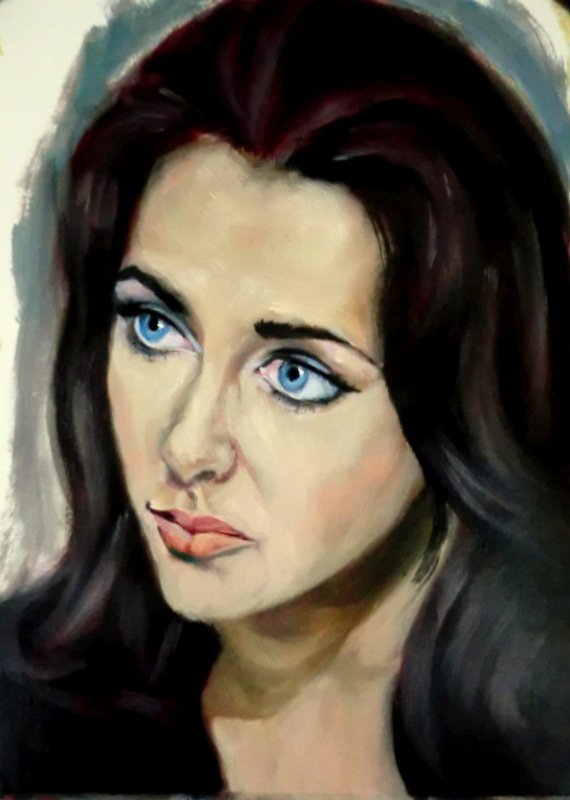 一日一絵（69）Elizabeth Taylor ( 1932 – 2011) British を描く