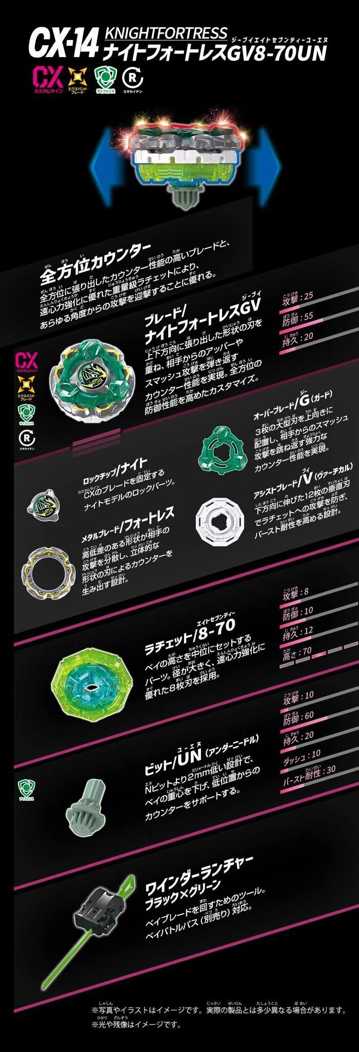 BEYBLADEX ベイブレードX:ナイトフォートレスGV8-70UN KNIGHT FORTRESS