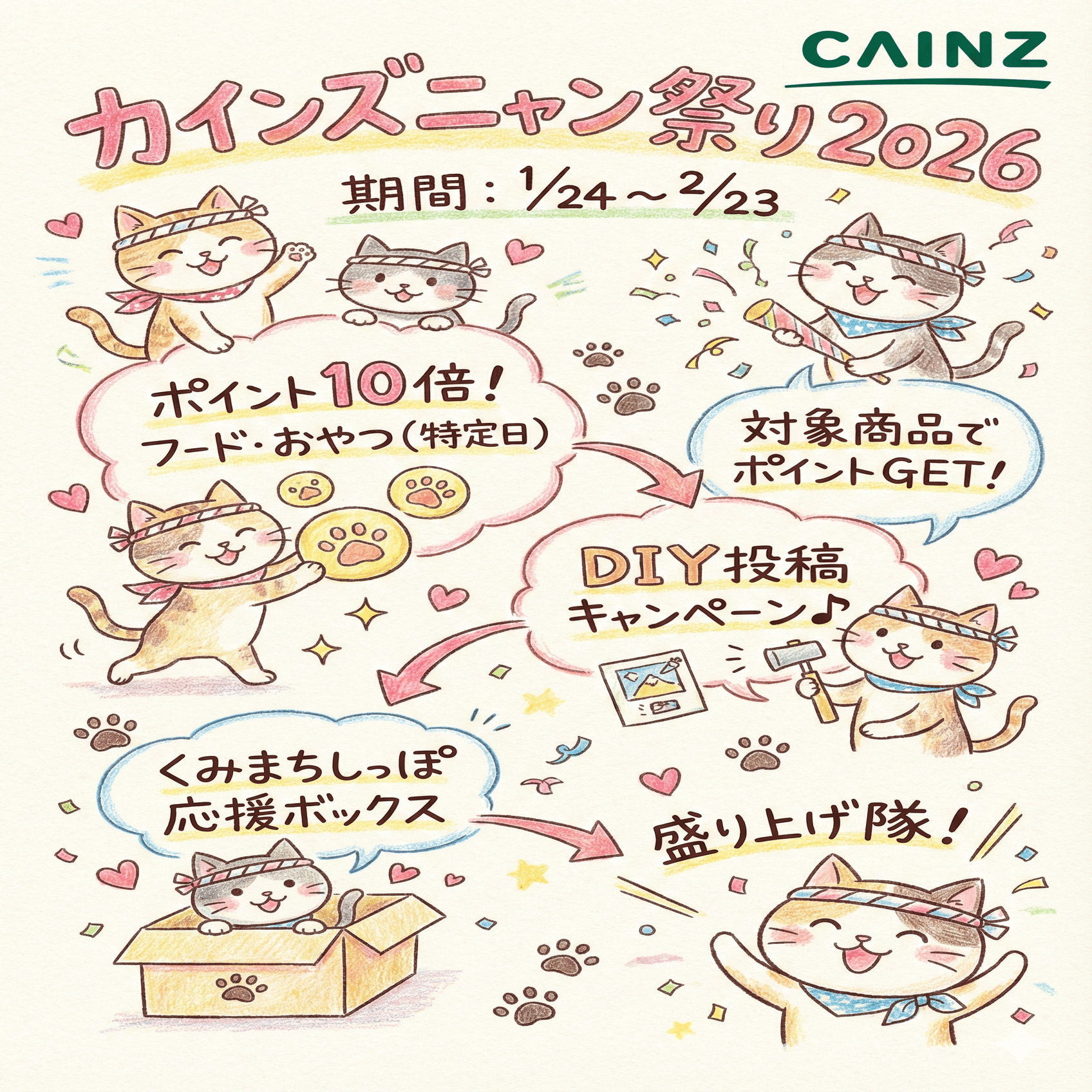 カインズでニャン祭りが開催中！｜家事する毎日を楽しく♪