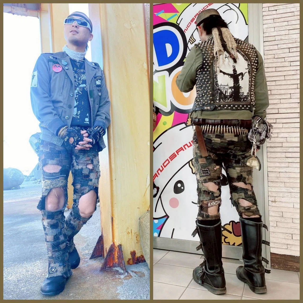 ファッション クラストパンツ ボロ パンク