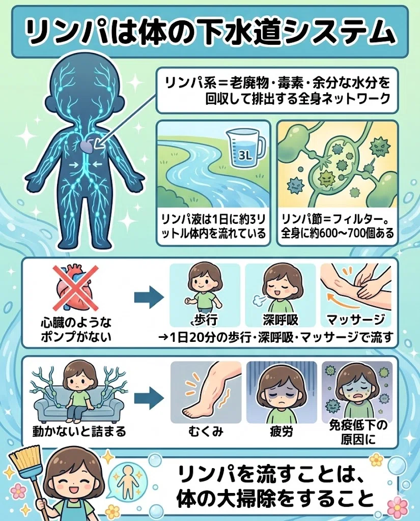  リンパ マッサージ 免疫 むくみ デトックス 健康 体