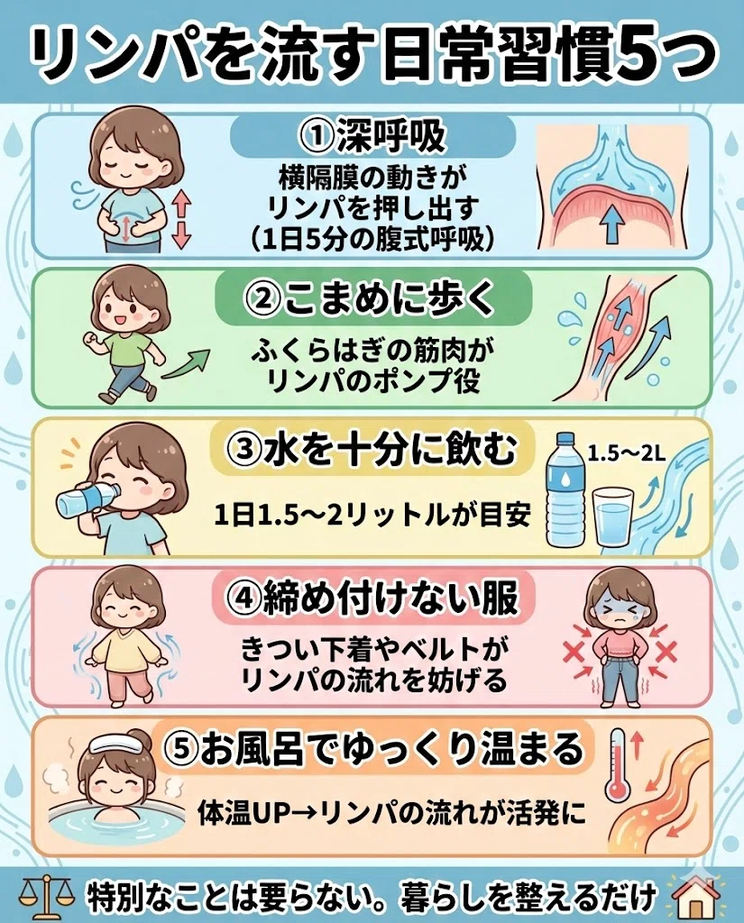  リンパ マッサージ 免疫 むくみ デトックス 健康 体