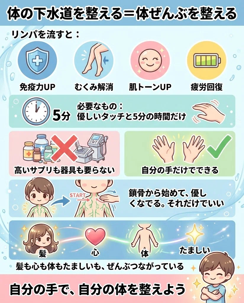  リンパ マッサージ 免疫 むくみ デトックス 健康 体