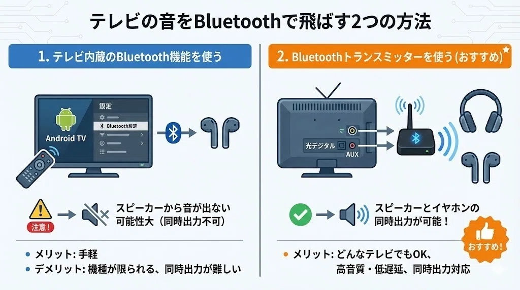 テレビの音をBluetoothで飛ばすやり方｜おすすめトランスミッターを