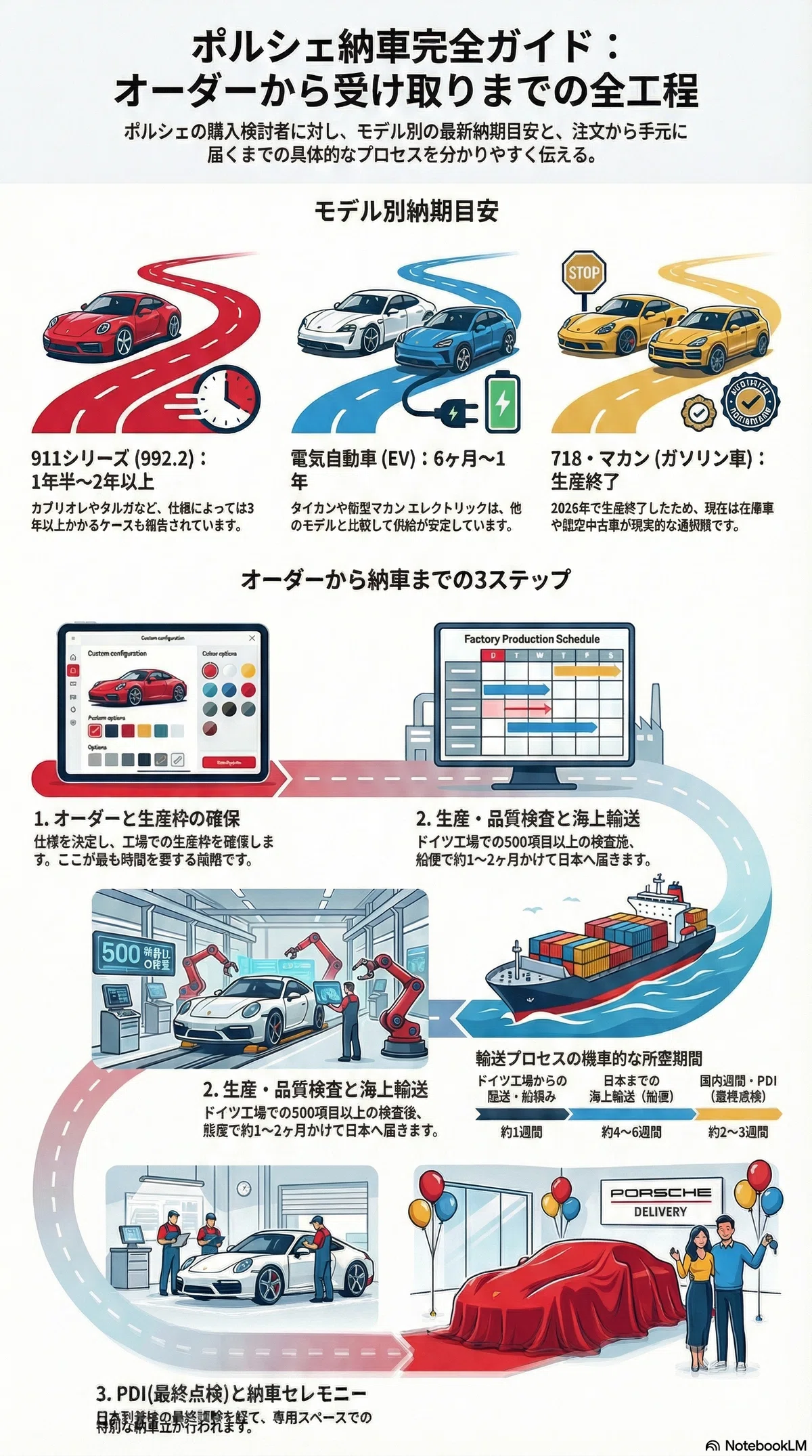 ろく　5月予約枠 完全保存版】ポルシェ納車までの期間はどのくらい？オーダーから