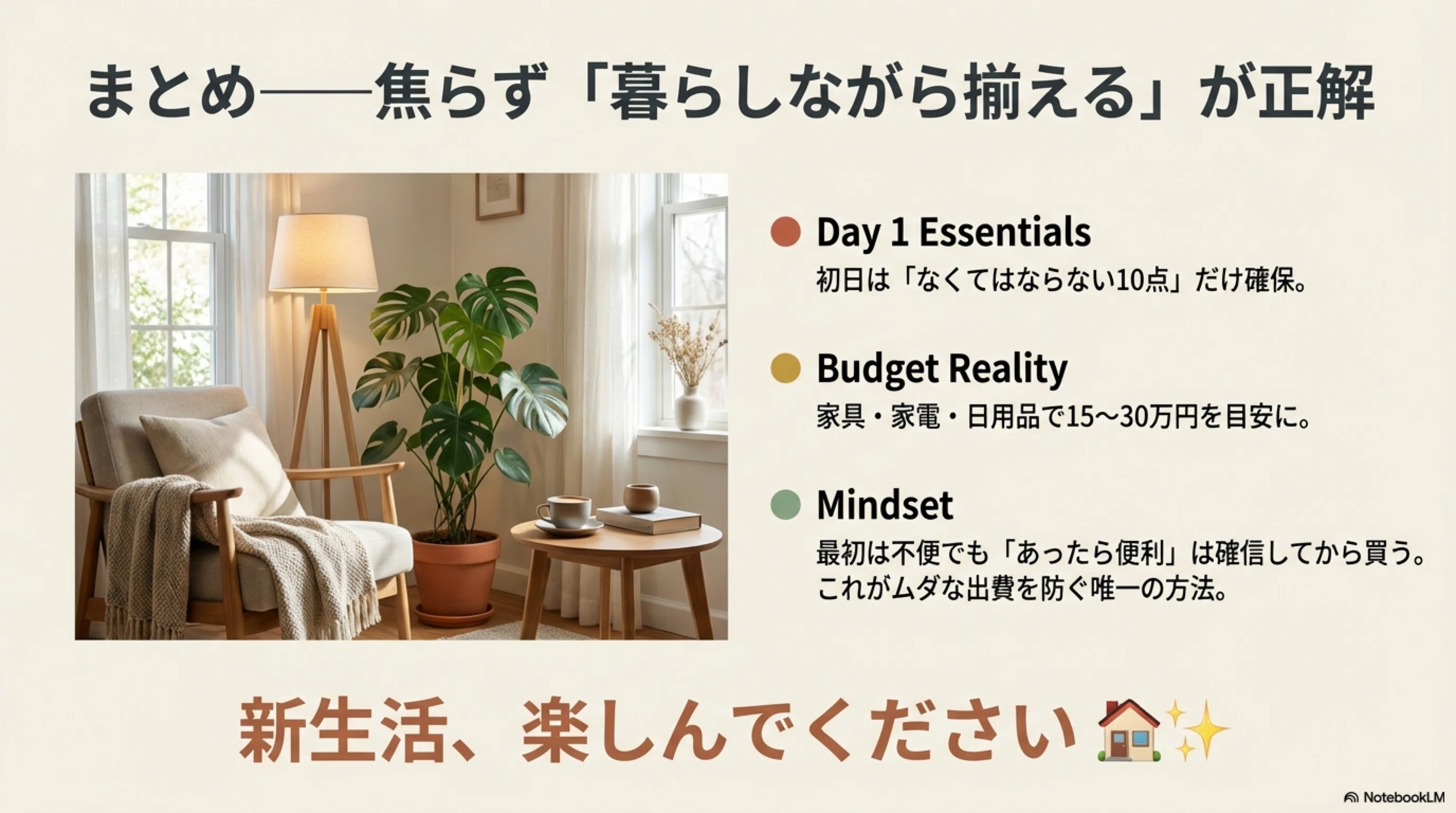 初日に要るのは実は10数点だけ！一人暮らし準備の買い物リスト 