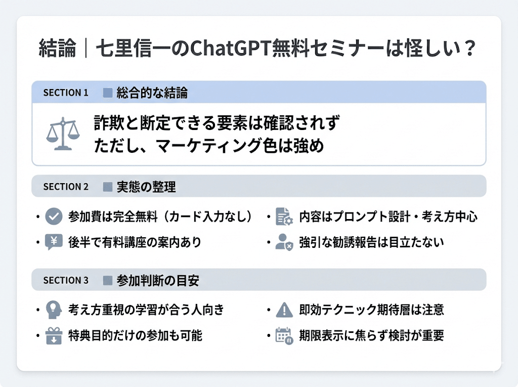七里信一のChatGPT無料セミナーは怪しい？詐欺？評判・口コミと参加し