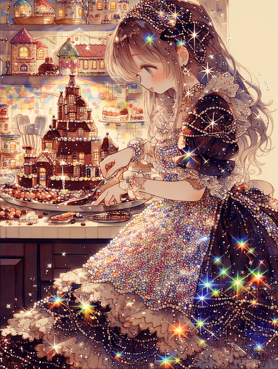 チョコレートと女の子｜イラストギャラリー｜ぷわぽのん