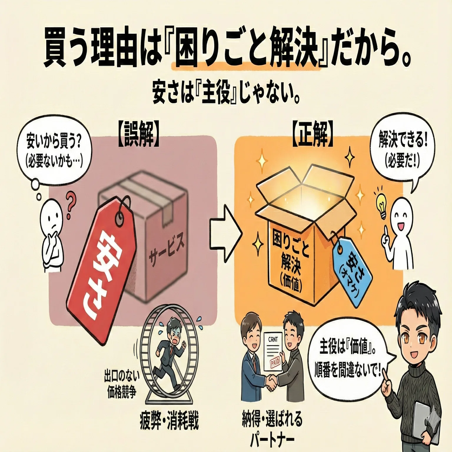 価格は価値ではない。安さで選ばれた瞬間、消耗戦が始まる。｜のり 