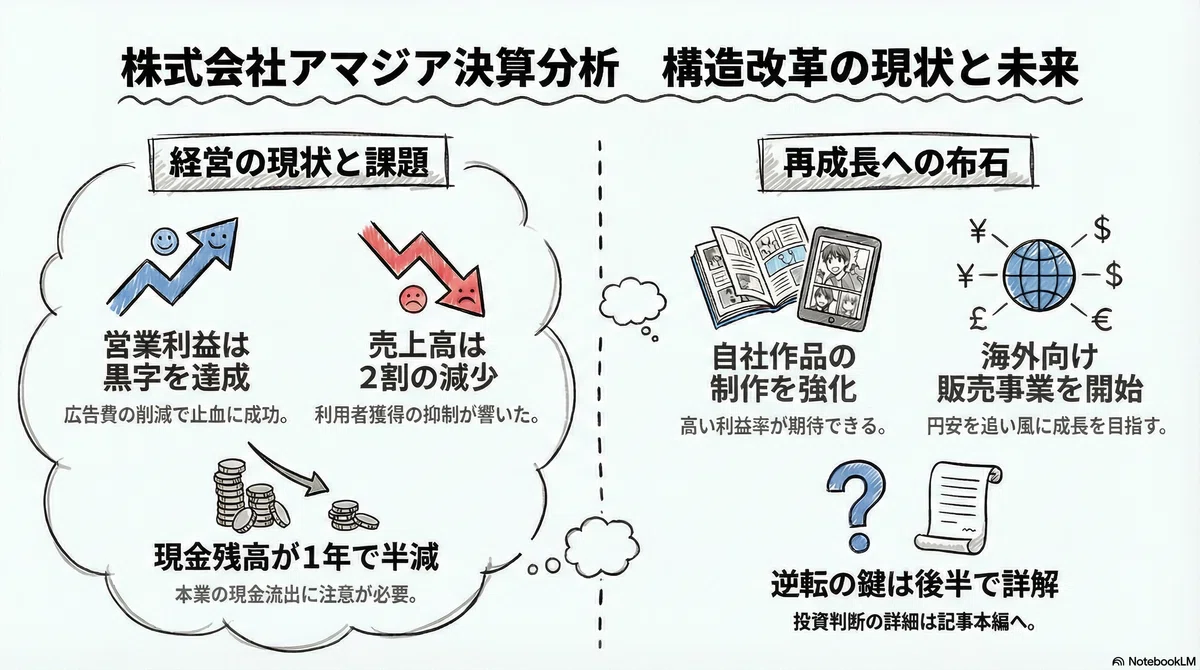 Amazia(4424):表面的な「黒字化」に騙されるな。現金半減・売上2割減の先に待つ「財務の崖」と生存シナリオ|HR7