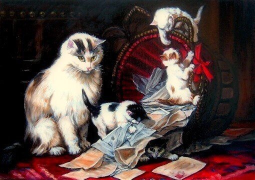 一日一絵（72）Henriette_Ronner-Knip-Chimney (1821-1909) Holland