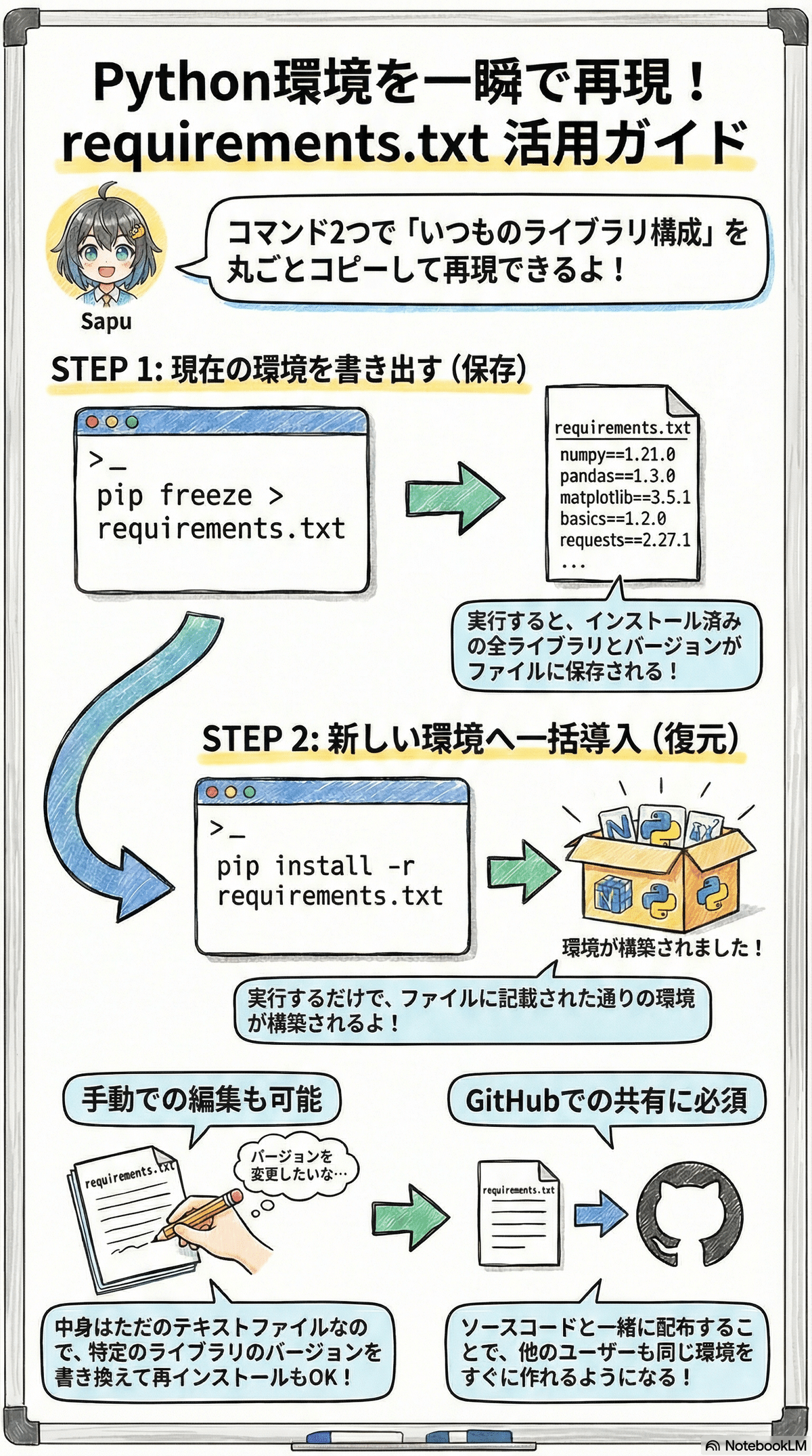 Pythonサイト要約_サプーYT_【Python】「自分の環境では動くのに！」を