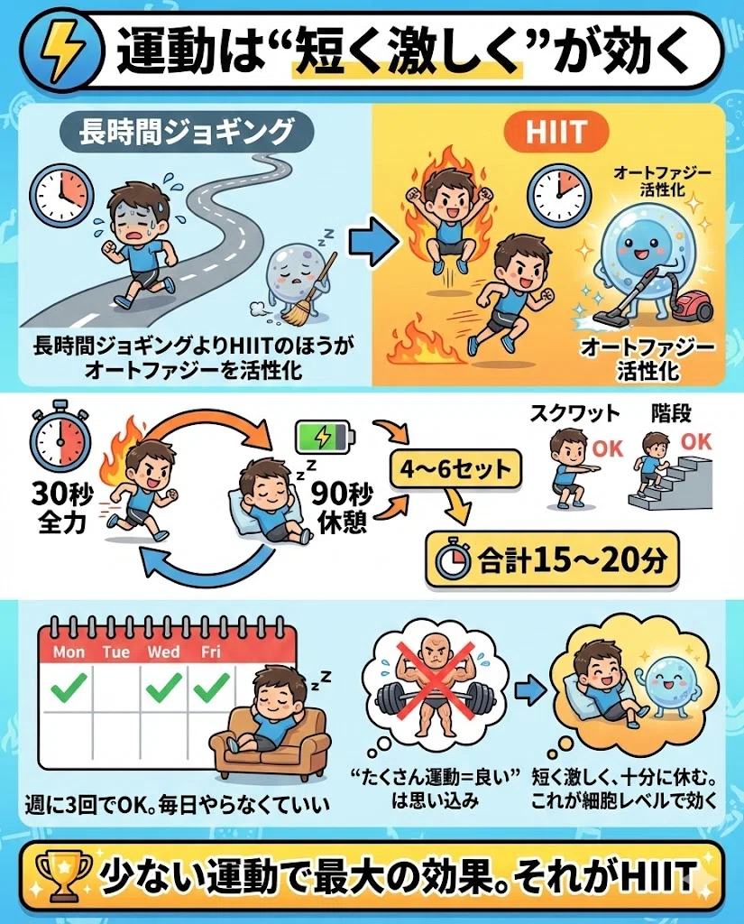 オートファジー アンチエイジング 断食 睡眠 運動 美肌 15日