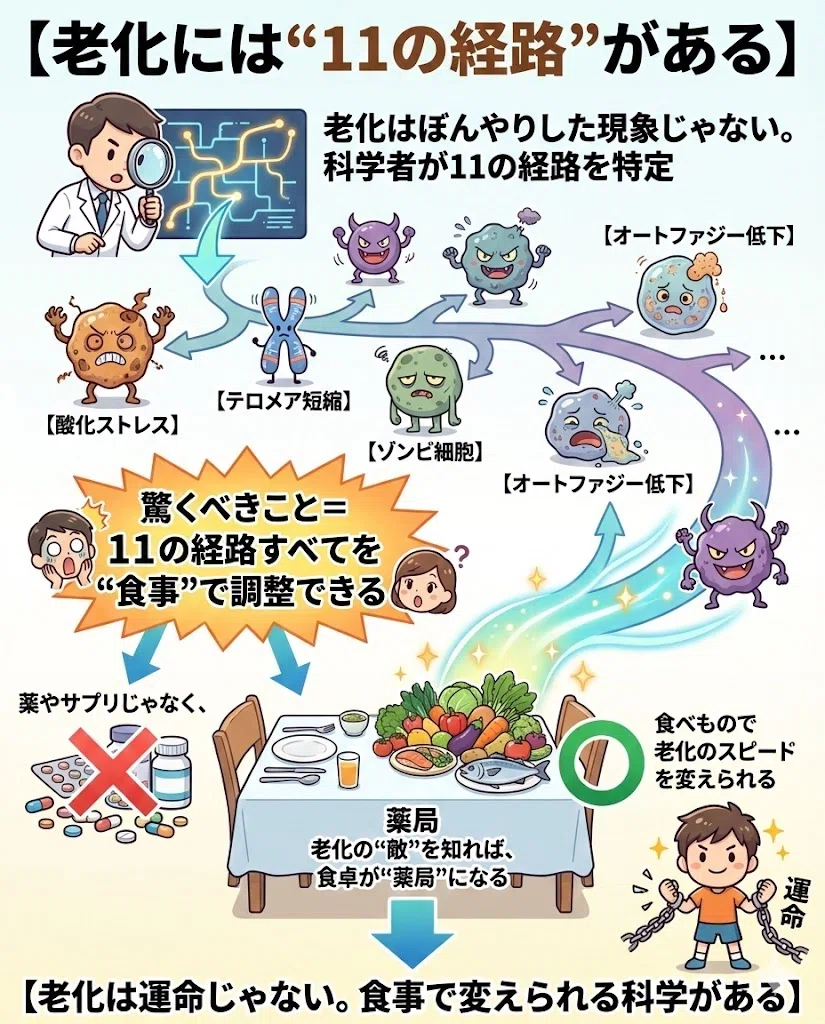 アンチエイジング 食事 老化 テロメア 炎症 長寿 科学