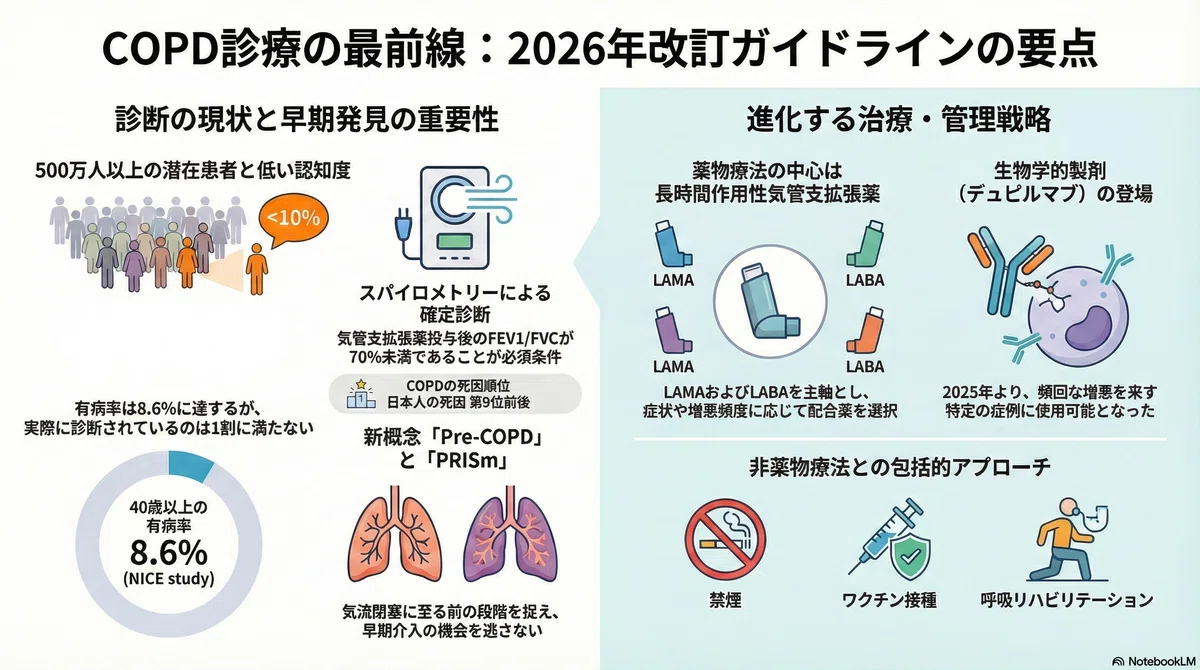 日本呼吸器学会：COPD診断と治療のためのガイドライン2026 vs GOLD2026