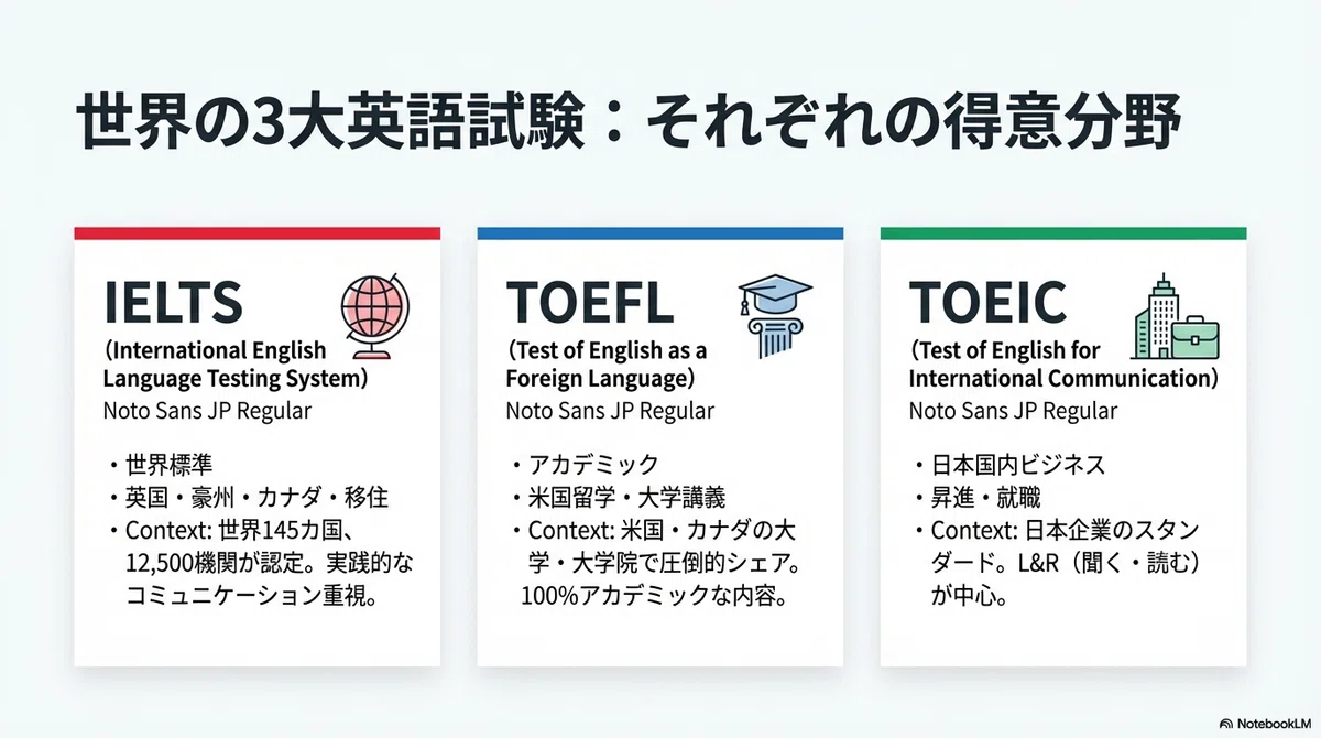 レベル2から　ラダーシリーズ　セット　英語　TOEIC IELTS TOEFL IELTS vs TOEFL vs TOEIC：あなたの目的に最適な英語試験はどれ？徹底