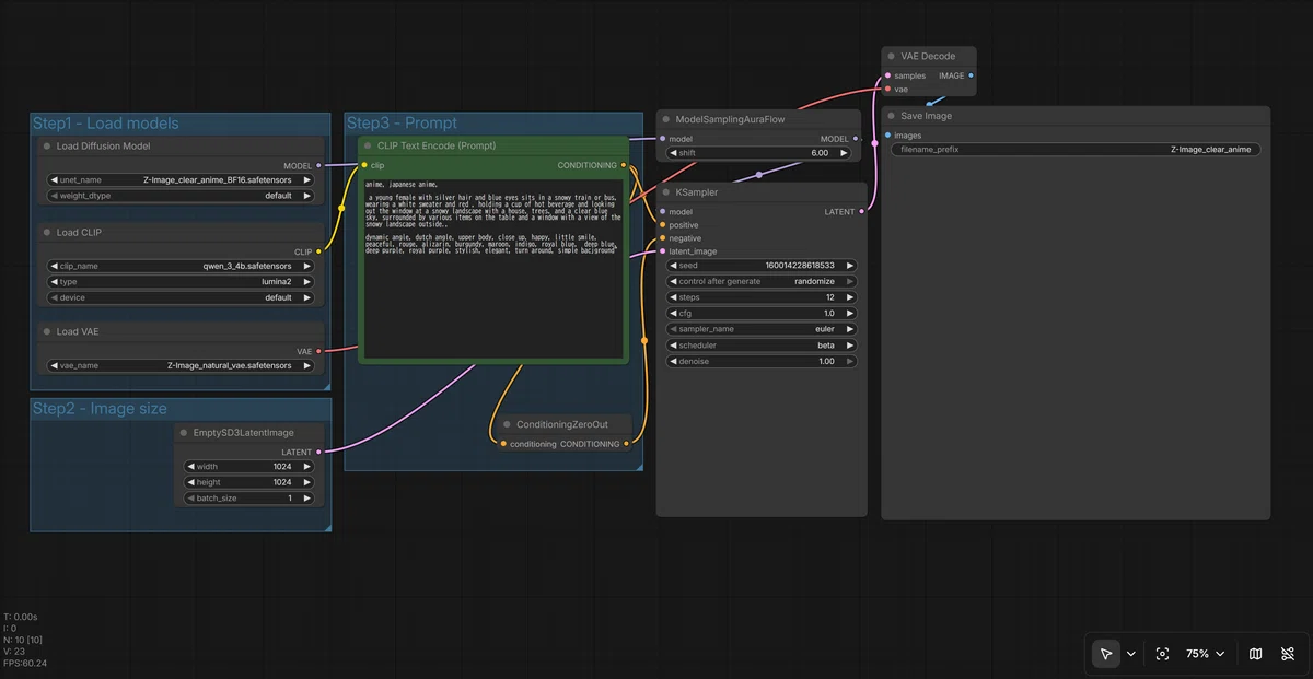 Node 1.0(現行)のシンプルなワークフロー画面