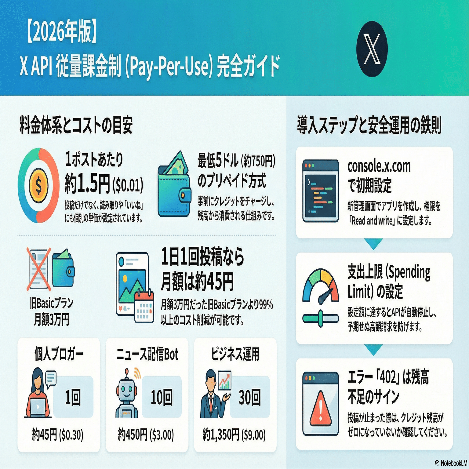 2026年最新】Xの自動投稿（API）が無料枠終了。。。「従量課金」への