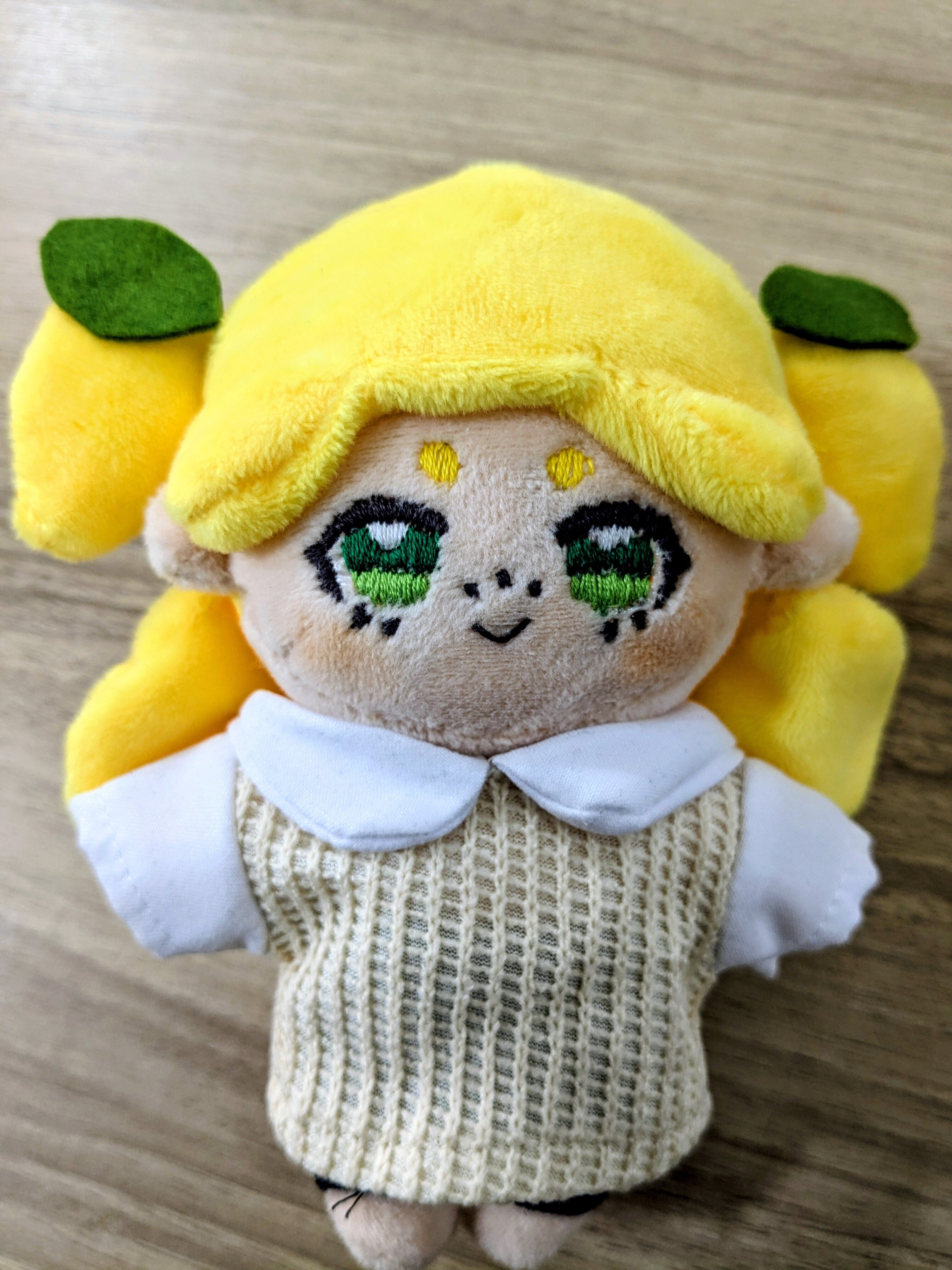 H*o様 自作ぬい パステルシュガーちゃん 無属性 ぬいぐるみ 無属性 自作ぬいぐるみ ハンドメイド 7センチ＊イカ耳ちゃんオレンジ