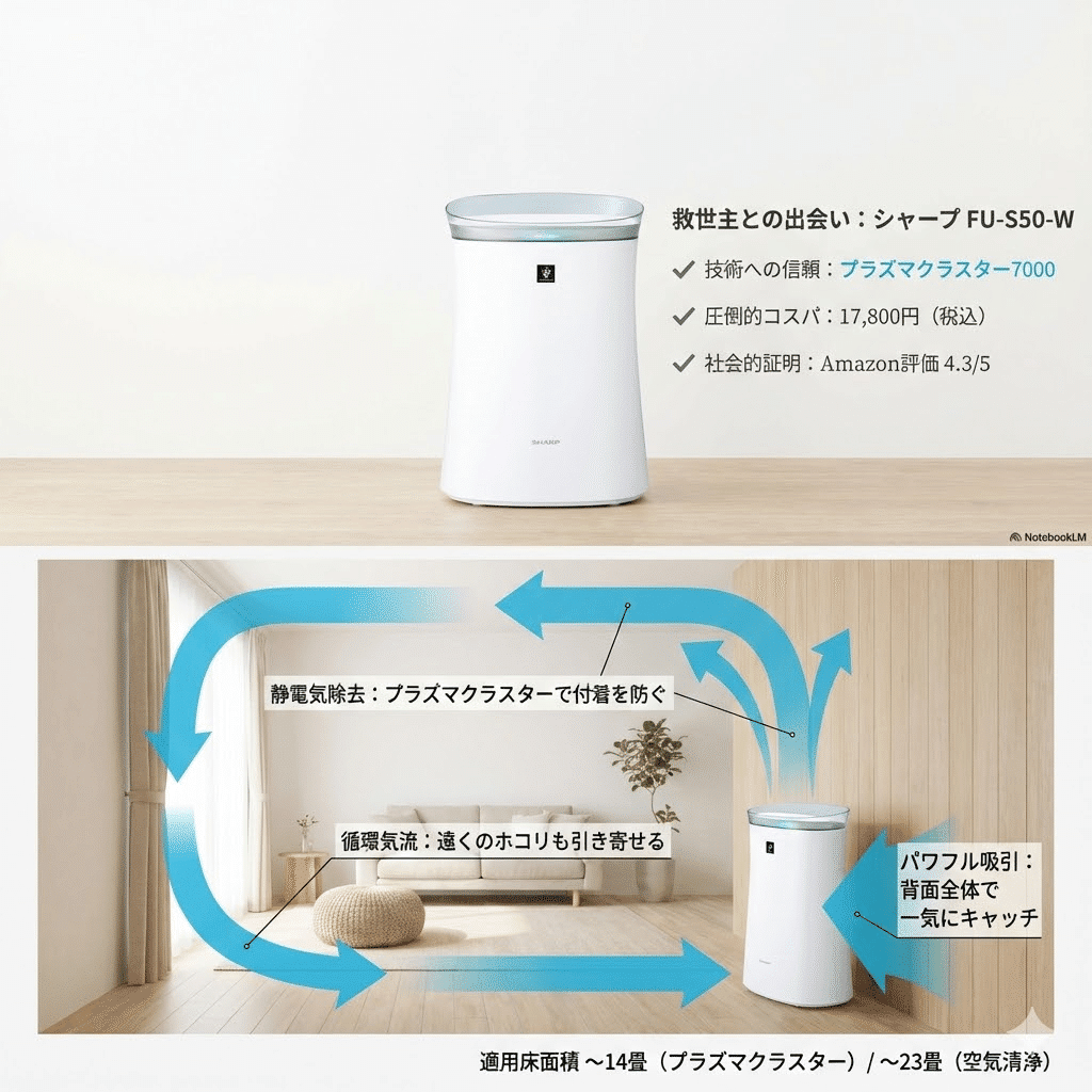 シャープFU-S50-W体験記｜アレルギー家族の変化｜家電の教科書（失敗