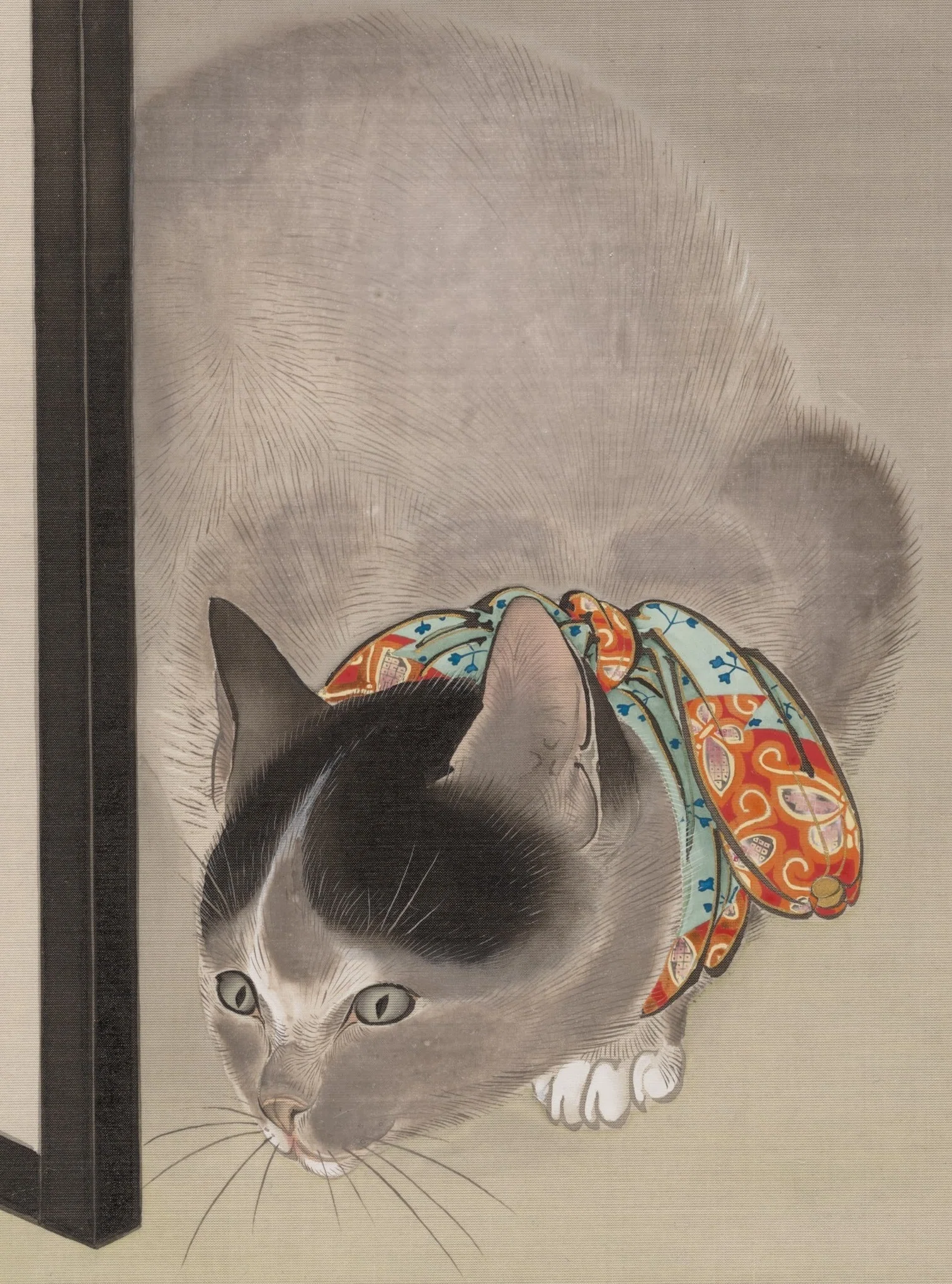 猫の「残酷な好奇心」を射抜いた一画。大出東皐『猫に蜘蛛図』。江戸