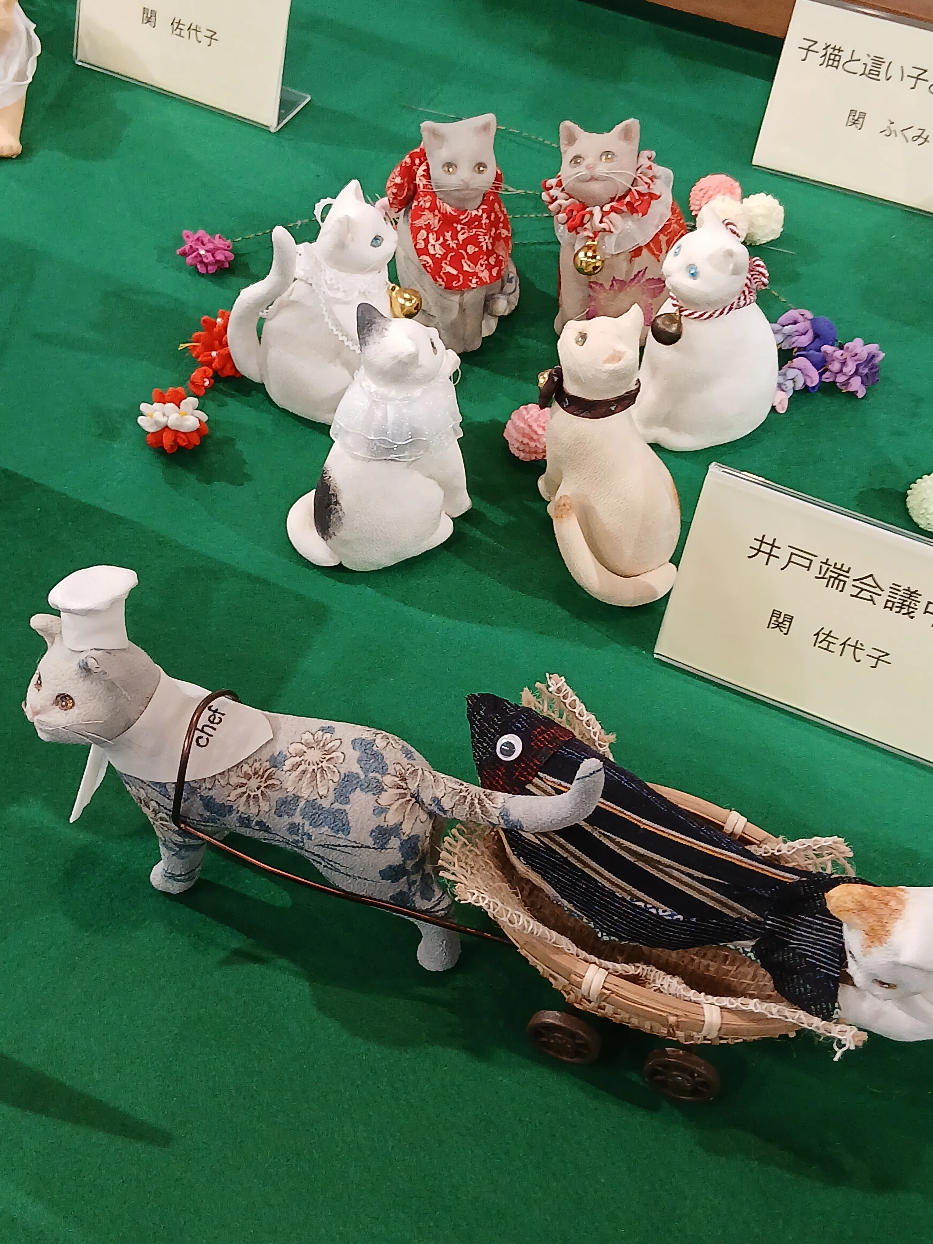 古布創作人形｜招きにゃんこ（右手）太鼓⑥｜上原装子 | manekinekoya