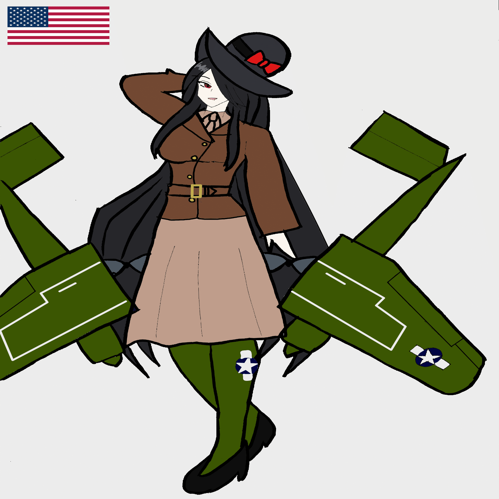 銀翼娘 P-61 ブラックウィドウ（戦闘機擬人化）｜アサルト14