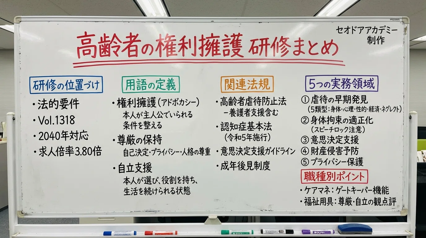 2026年版】介護サービス事業運営に必須”法定研修17”「高齢者の権利擁護