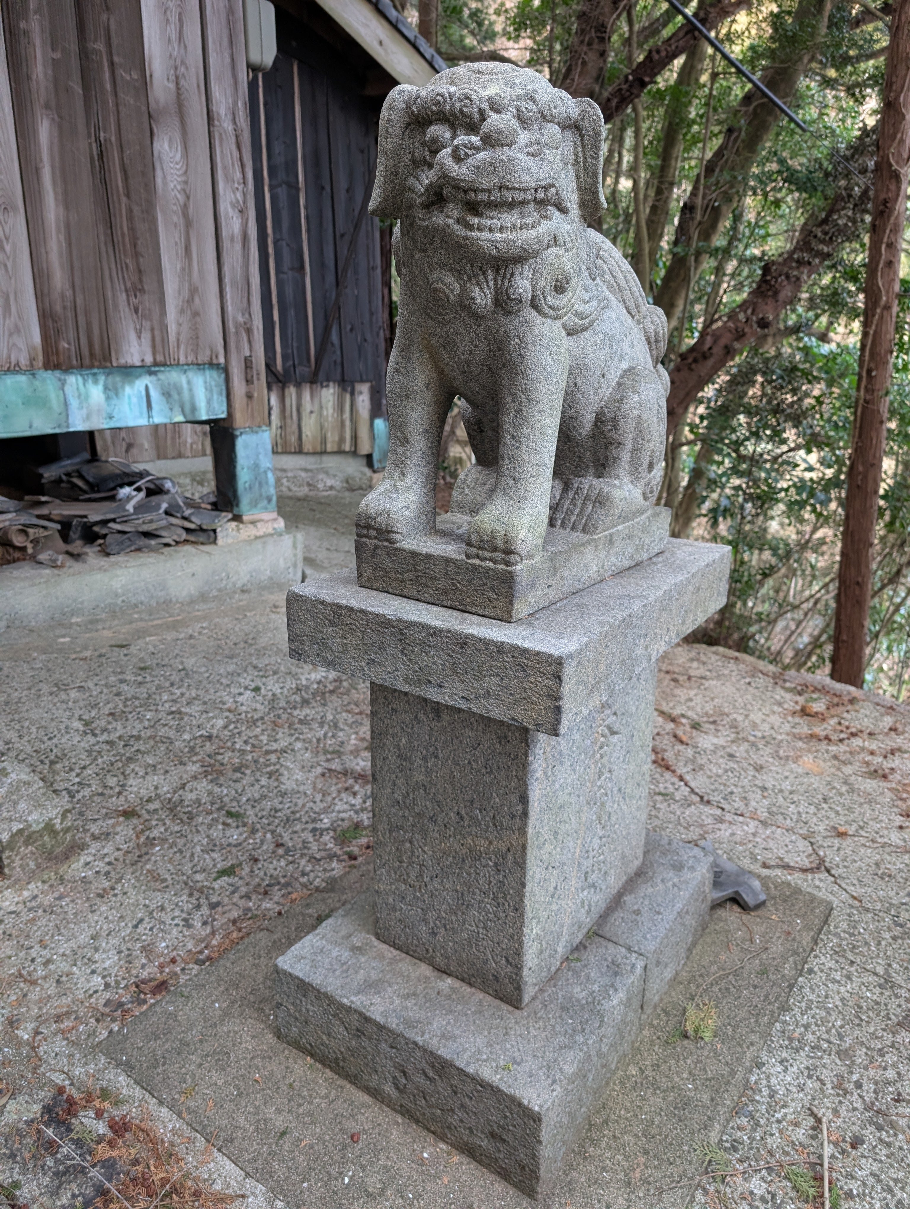 岩国市 黒島 黒島神社の狛犬｜藤井克浩