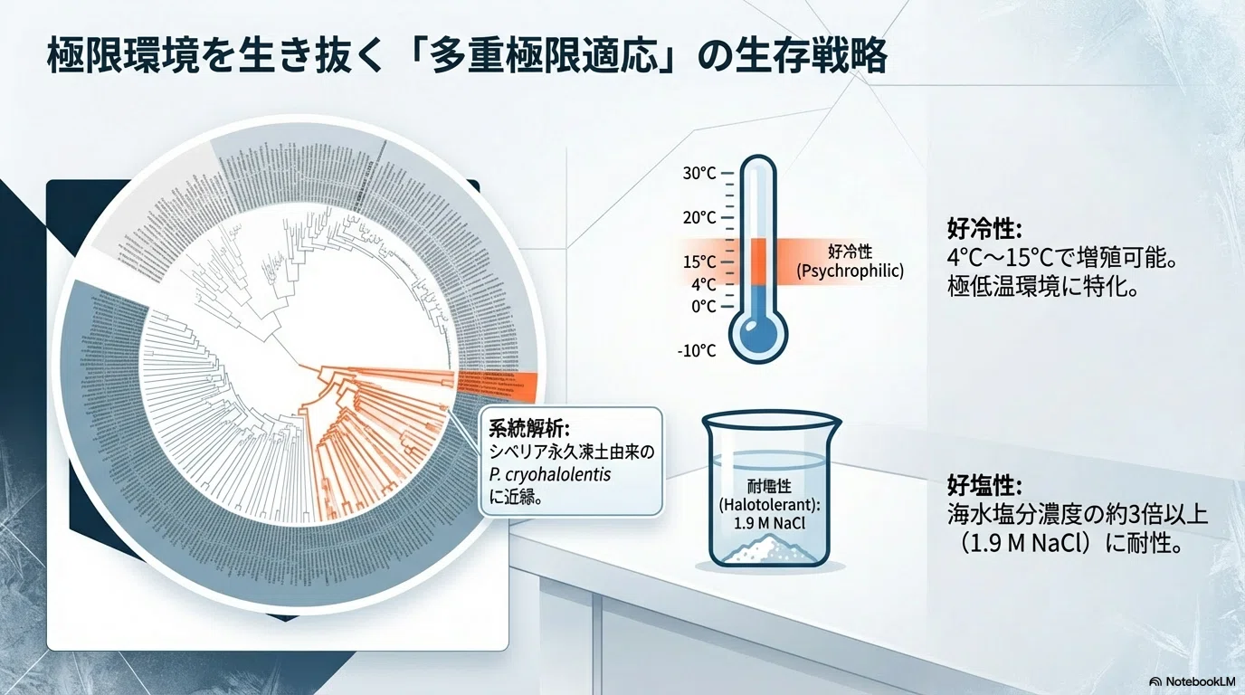 洞窟氷が保存した古代細菌 Psychrobacter SC65A.3 の初全ゲノム解析