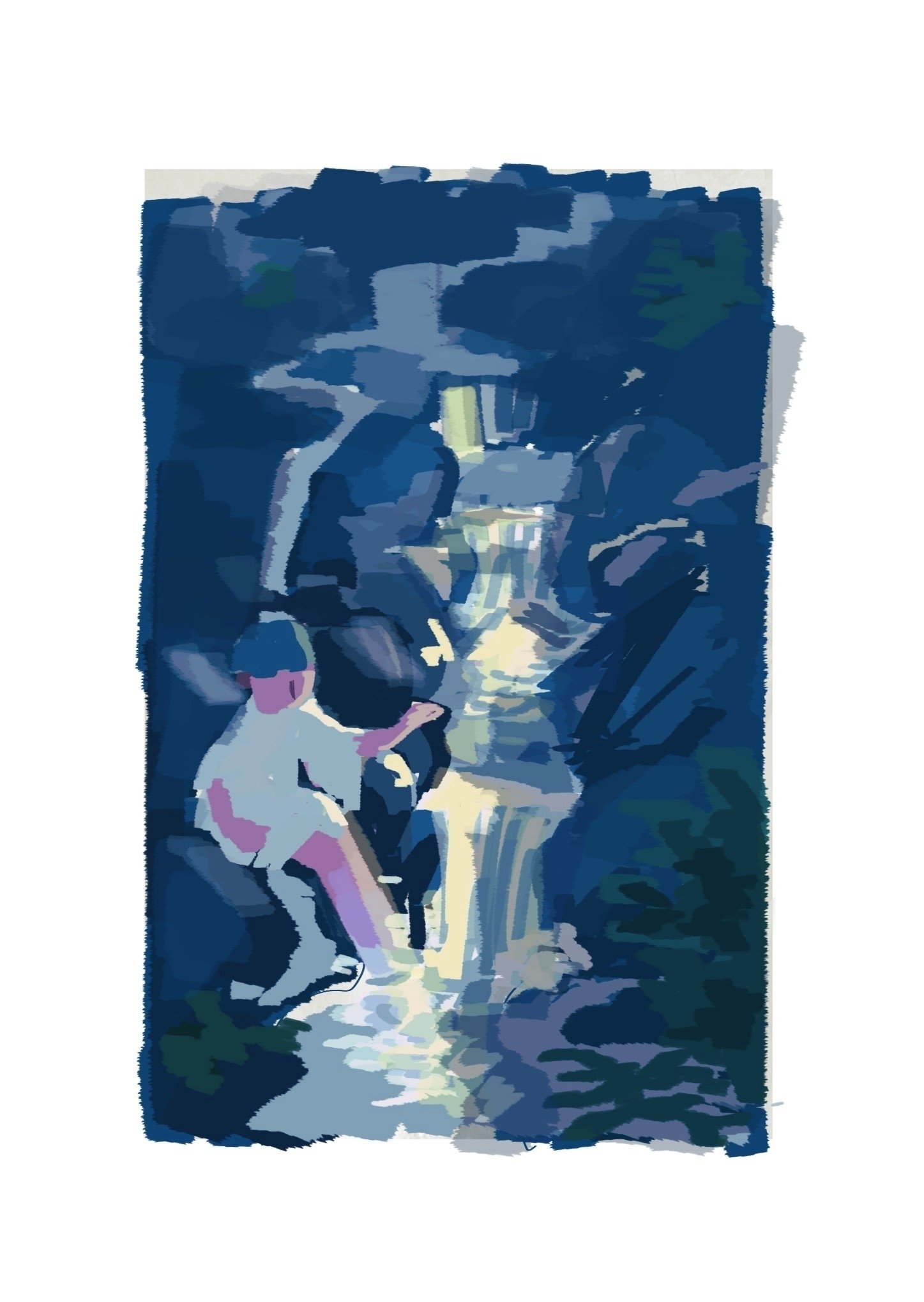 旅するひと｜アクリルガッシュ｜おだやか