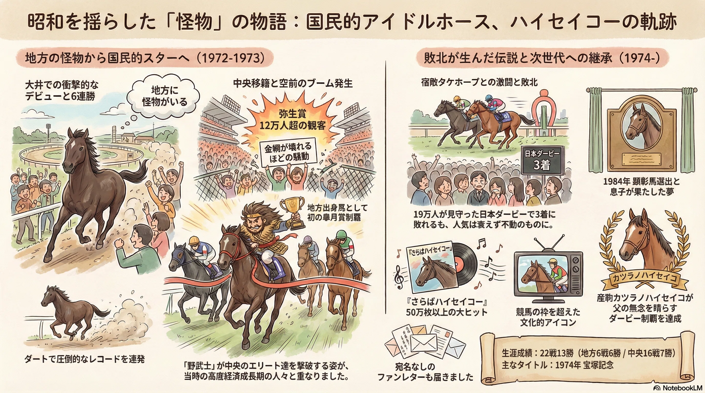 絵画　競馬　ハイセイコー　油彩　おまけつき ハイセイコー ～日本を熱狂させた「怪物」の軌跡～｜ハサミおじさん