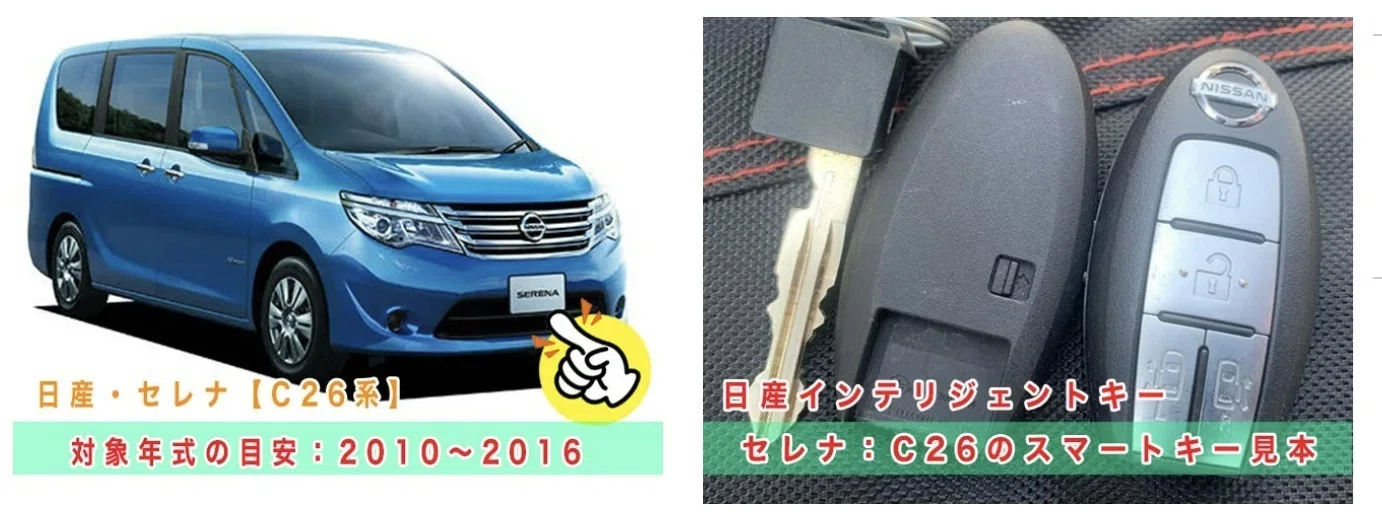 セレナ「2010～2016年式（C26系）」スマートキー紛失・再登録｜鍵屋 