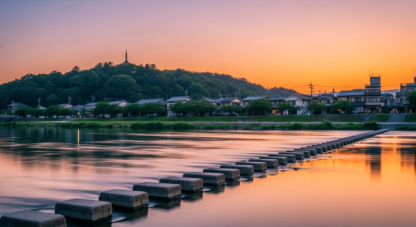 京都市左京区の街並みと住宅地の風景